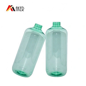 China Manufacturer 1 Liter Clear Boston round Plastic PET Shampoo Lotion Bottle with Lotion Pump