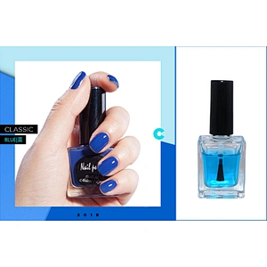 Factory supply 13ml empty glass nail polish bottle with cap and brush manufacturer