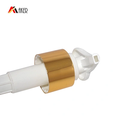 New design wholesale gold aluminum covered plastic lotion pump 24/410 for bottles
