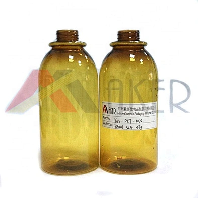 China manufacturer amber round 750ml PET plastic shampoo bottle with lotion pump