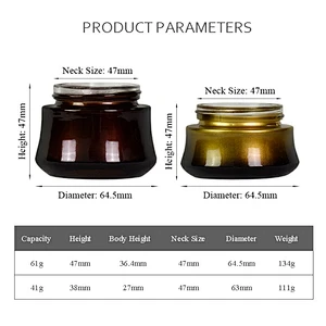 wholesale 30g 50g 1oz 2oz  black gradient gold alumite cap glass lotion eye cream cosmetic packaging skincare jar