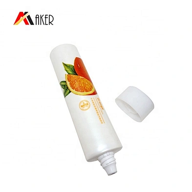 Hot selling oval white color empty PE cosmetic plastic hand cream face cream tube packaging with screw cap