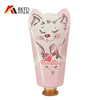 60ml animal printing PBL/ABL plastic cosmetic hand cream tube packaging with plastic polygon screw cap face cream tube