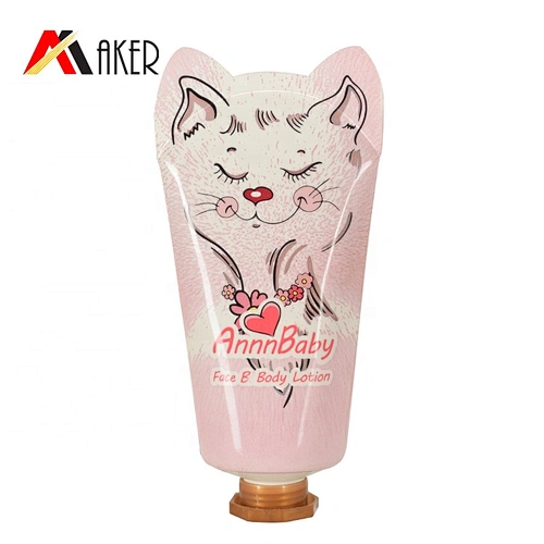 60ml animal printing PBL/ABL plastic cosmetic hand cream tube packaging with plastic polygon screw cap face cream tube