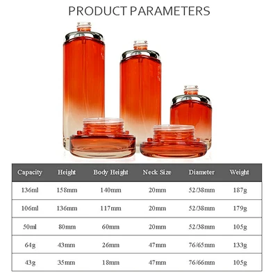 Custom Luxury Empty face cream serum Glass Jar Bottle Skin Care Cosmetic Set Container