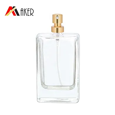 empty 10ml 30ml 50ml 70ml 100ml rectangle clear glass liquid mini spray perfume cosmetic bottle packaging