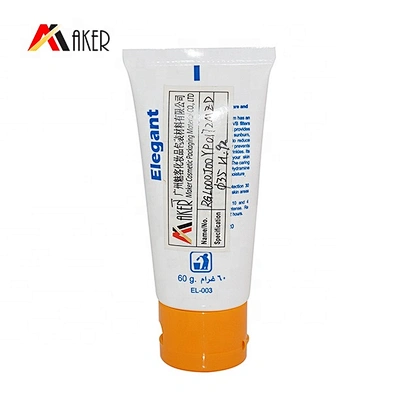 Wholesale price 60g  white round sunblock plastic cosmetic cream tube manufacturers with flip top cap