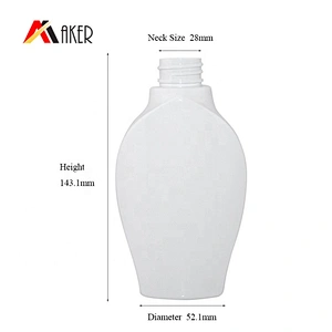 Newest design unique empty PET white body lotion bottle 300ml with pump