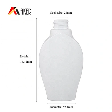 Newest design unique empty PET white body lotion bottle 300ml with pump
