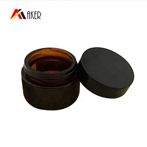 Wholesale cylinder cosmetic 20ml 30ml 50ml 100ml amber cream glass jar with lid