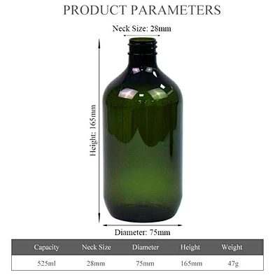 in stock dark green 500ml plastic pet hand sanitizer lotion pump bottle shower gel personal care shampoo boston bottle