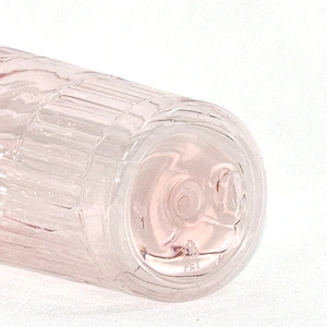 2020 New arrival unique shape semi-transparent pink 297ml plastic bottle lotion bottle  pet bottle with lotion pump