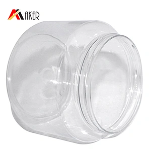 Wholesale Empty 650ml Clear Round PET Spice Jars Plastic Food Storage with Screw Cap