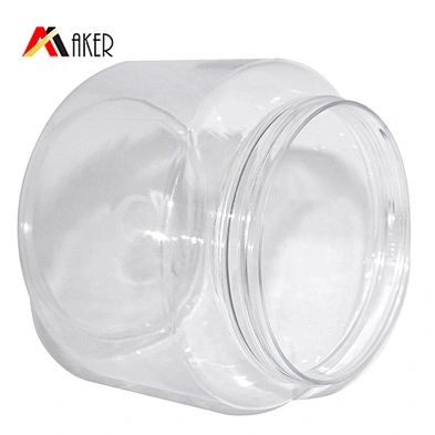 Wholesale Empty 650ml Clear Round PET Spice Jars Plastic Food Storage with Screw Cap