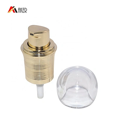 Factory supply newest gold aluminum covered 18/410 cream dispenser pump with lid