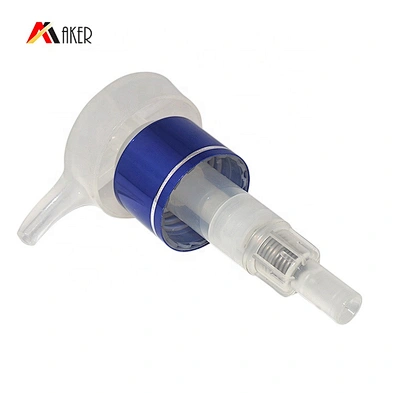 Wholesale blue aluminum covered 24/410 silver plastic up down lotion pump for shampoo bottle lotion bottle