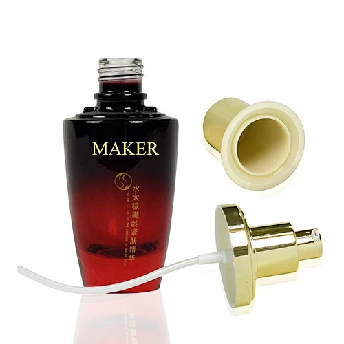 empty black gradient red 30ml cosmetic packaging personal skin care face cream lotion pump glass bottle