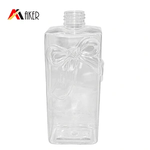 Factory wholesale empty 300ml clear square plastic PET cosmetic bottle for lotion/facial toner with flip top cap