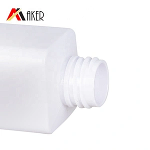 Newest design luxury 130ml 150ml empty square white pet lotion bottle with cream pump