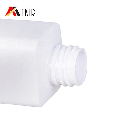 Newest design luxury 130ml 150ml empty square white pet lotion bottle with cream pump