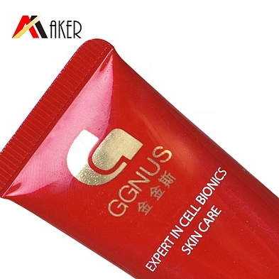 Custom round red 20g aluminum laminated plastic cosmetic cream packaging tube with hot stamping logo