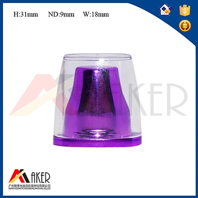 Custom Non Spill 9mm oval purple double acrylic screw cap for cosmetic tube