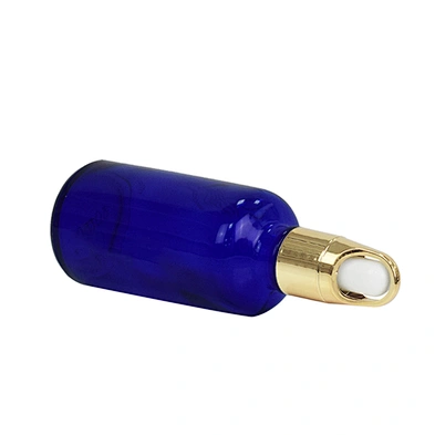 factory price 50ml blue essential oil bottle glass personal care packaging skin care eye serum dopper bottle