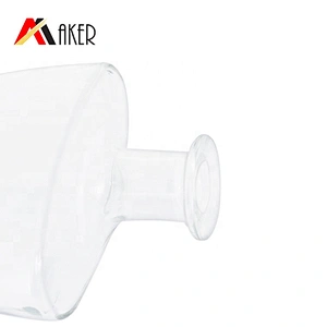 China factory empty customized unique shape clear crystal brandy XO wine glass bottle with cork