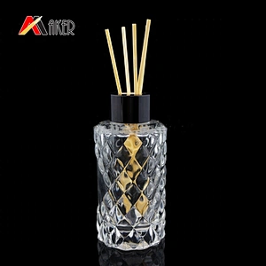 Wholesale empty 100ml square clear aroma reed diffuser glass bottle