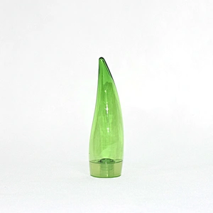 Peculiar green horn PET plastic squeeze bottle set with flip top cap