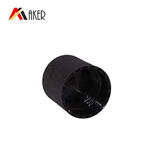 Wholesale price 24/410 round black PP plastic disc top cap for bottle