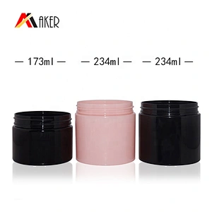 Factory price 150ml 200ml PET plastic cosmetic cream jar