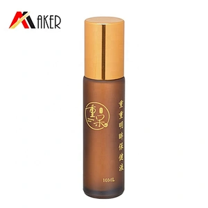 Newest 10ml frosted amber essential oil glass roll on bottle with hot stamping