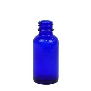wholesale cheap empty 30ml blue cosmetic personal care packaging serum essential oil dropper glass bottle