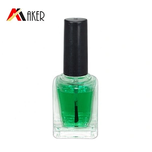 New arrival square clear 10ml cosmetic glass nail polish bottle with brush