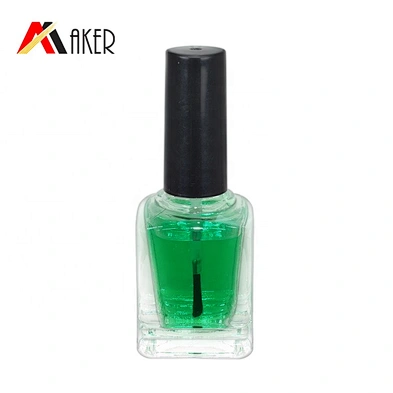 New arrival square clear 10ml cosmetic glass nail polish bottle with brush
