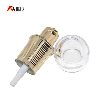 Factory supply newest gold aluminum covered 18/410 cream dispenser pump with lid