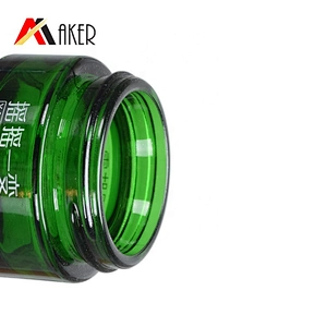 Fashion design 20ml semi-transparent green empty cosmetic cream glass jar with luxury gold color screw cap