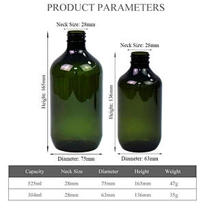 in stock dark green 300ml 500ml plastic pet hand sanitizer lotion pump bottle personal care shampoo boston bottle