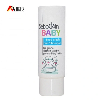 New design 30ml white LDPE plastic cosmetic shampoo tube packaging with white plastic double wall screw cap