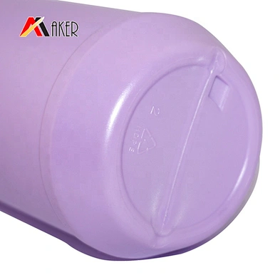 wholesale 750ml purple round PE plastic dishwashing detergent bottle with flip top cap