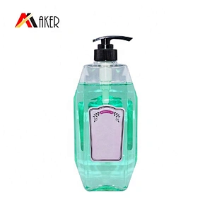 Wholesale empty 950ml unique shape clear PET plastic hand wash bottle liquid shampoo dispenser bottle