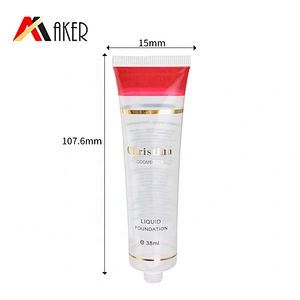 New arrival customized 30ml empty clear cosmetic squeeze tube with flip cap for liquid foundation