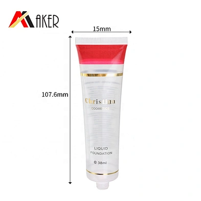 New arrival customized 30ml empty clear cosmetic squeeze tube with flip cap for liquid foundation
