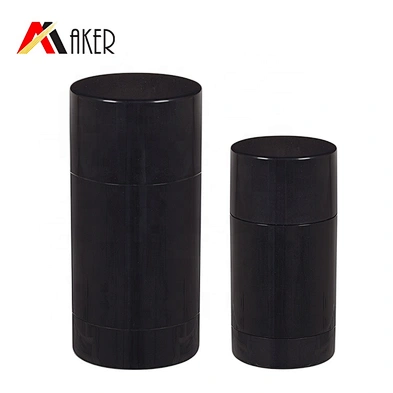 Hot sale empty black 30ml 50ml PP plastic cosmetic deodorant stick bottle with inner cover and screw cap