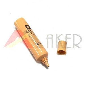 Wholesale beige round 20ml soft bb cream plastic cosmetic squeeze tube nozzle tip packaging with screw cap