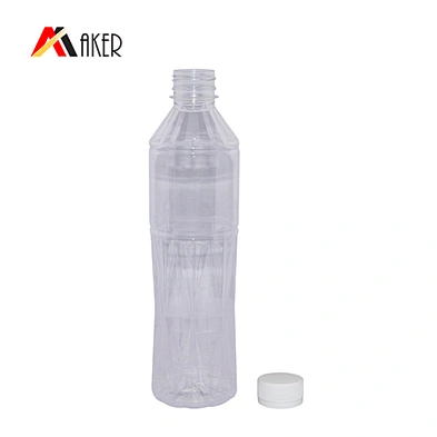Clear 500ml empty PET plastic juice bottles with anti-thief screw cap