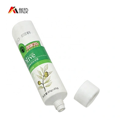 Wholesale round 100ml plastic white cosmetic hand cream laminate packaging tube with double wall screw cap