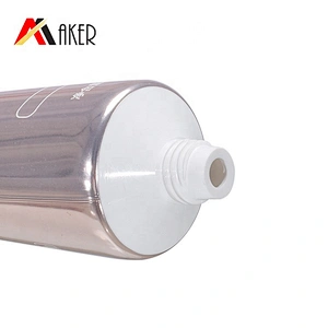 Luxury round 100ml cosmetic hand cream silver aluminum laminate ABL tube packaging with screw cap