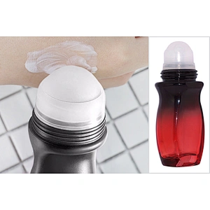 2020 Newest design wholesale price gradient red 50ml deodorant glass roll on bottle